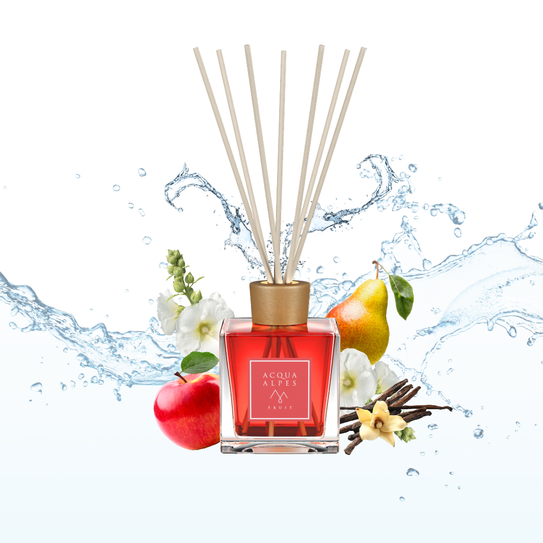 Duftnoten des Raumdufts Fruit: Apfel, Birne, Jasmin, Vanille, Moschus